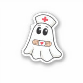 BOO BOO CREW Ghost Nurse Funny Halloween Essential Sticker (Voorkant)