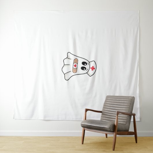 BOO BOO CREW Ghost Nurse Funny Halloween Essential Wandkleed (In Situ (horizontaal))