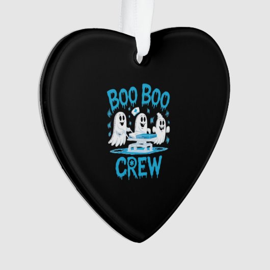 Boo Boo Crew Ghost Paramedic Nurse Halloween Essen Ornament (voorkant)