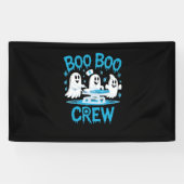 Boo Boo Crew Ghost Paramedic Nurse Halloween Essen Spandoek (Horizontaal)