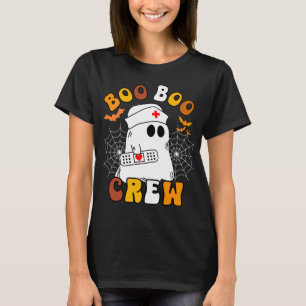 Boo Boo Crew Grappige Groovy Nurse Ghost Halloween T-shirt