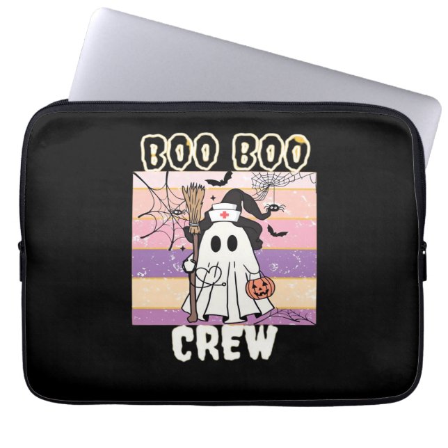 Boo Boo Crew Halloween Ghost Nurse Essential T-Shi Laptop Sleeve (Voorkant)