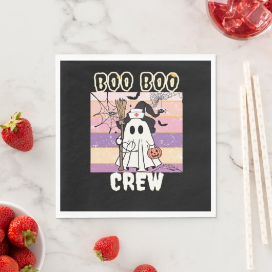 Boo Boo Crew Halloween Ghost Nurse Essential T-Shi Servet (Insitu)