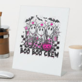 Boo Boo Crew Halloween Nurse Classic T-shirt Reclamebord Met Voetstuk (Insitu)