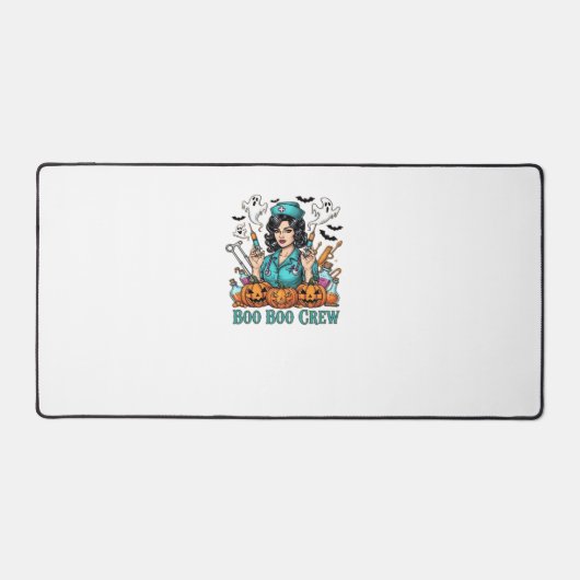 Boo Boo Crew Halloween Nurse met Spuiten en Pum Bureaumat (Voorkant)