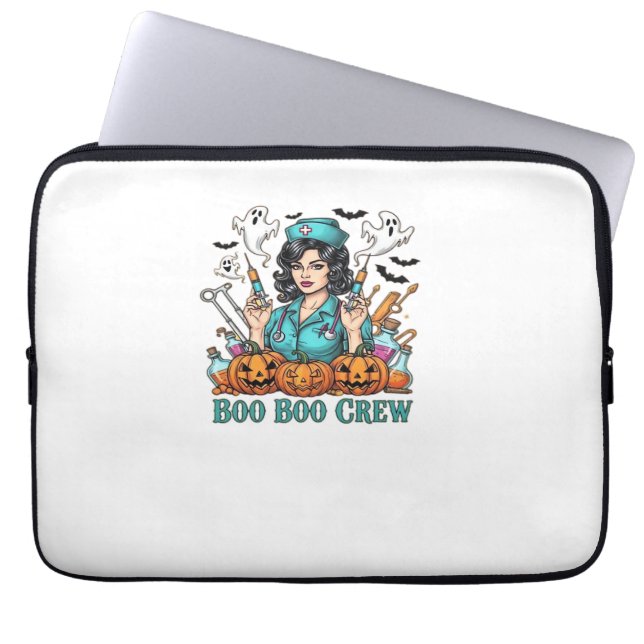 Boo Boo Crew Halloween Nurse met Spuiten en Pum Laptop Sleeve (Voorkant)