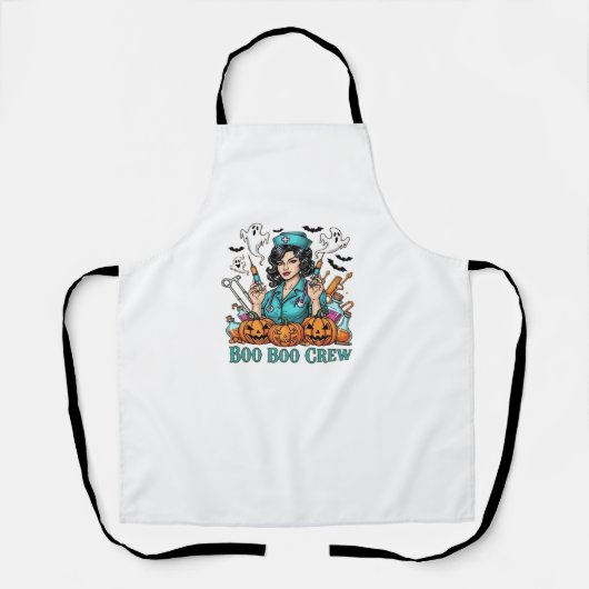 Boo Boo Crew Halloween Nurse met Spuiten en Pum Schort (Voorkant)
