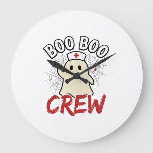 Boo Boo Crew Halloween Verpleegster Geest Vintage Grote Klok