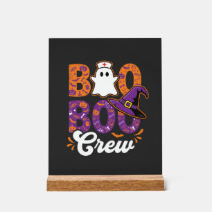 Boo Boo Crew Halloween Verpleegster Spook Design Acryl Bord