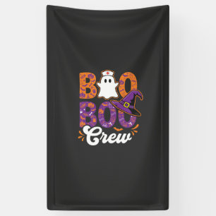 Boo Boo Crew Halloween Verpleegster Spook Ontwerp Spandoek