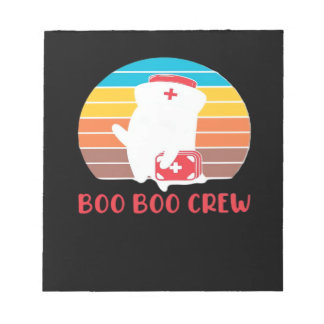Boo Boo Crew Nurse Funny Ghost Halloween Classic T Notitieblok