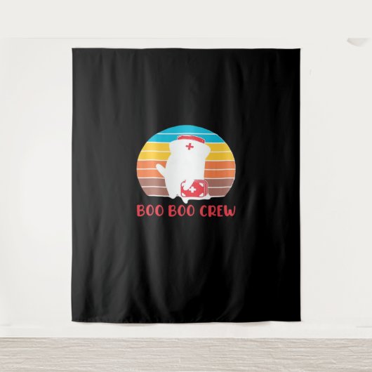 Boo Boo Crew Nurse Funny Ghost Halloween Classic T Wandkleed (Voorkant)