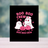 Boo Boo Crew Nurse Funny Halloween Ghost Nurse Gir Acryl Bord (Neutraal)