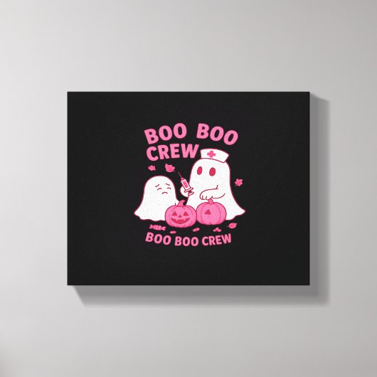 Boo Boo Crew Nurse Funny Halloween Ghost Nurse Gir Canvas Afdruk (Voorkant)
