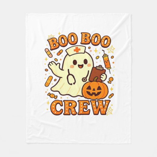 Boo Boo Crew Nurse Funny Halloween Ghost Nurse Gir Fleece Deken (Voorkant)