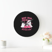 Boo Boo Crew Nurse Funny Halloween Ghost Nurse Gir Grote Klok (Huis)