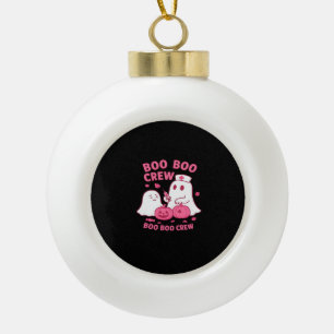 Boo Boo Crew Nurse Funny Halloween Ghost Nurse Gir Keramische Bal Ornament