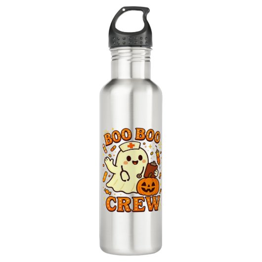 Boo Boo Crew Nurse Funny Halloween Ghost Nurse Gir Waterfles (Voorkant)