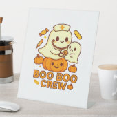 Boo Boo Crew Nurse Ghost Classic T-shirt Reclamebord Met Voetstuk (Insitu)
