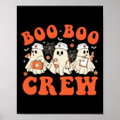 Boo Boo Crew Nurse Ghost Scrub Top Nursing Hallowe Poster (Voorkant)