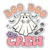 Boo Boo Crew Nurse Halloween Ghost Funny Classic T Sticker (Voorkant)