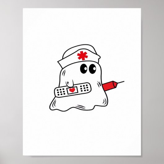 Boo Boo Crew Nurse Halloween Ghost Funny Oversized Poster (Voorkant)