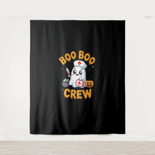 Boo Boo Crew Nurse Schattige Ghost Halloween Nursi Wandkleed