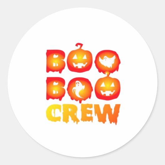 Boo Boo Crew Oversized T-shirt Ronde Sticker (Voorkant)