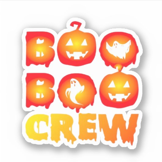 Boo Boo Crew Oversized T-shirt Sticker (Voorkant)