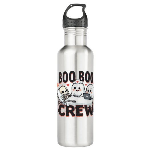Boo Boo Crew Schattige Halloween Nurse Ghosts Esse Waterfles (Voorkant)