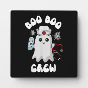 Boo Boo Crew Schattige Verpleegster Geest Grappig Fotoplaat