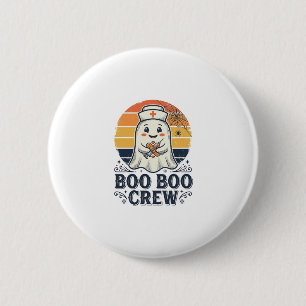 Boo Boo Crew Schattige Verpleegster Geest Hallowee Ronde Button 5,7 Cm