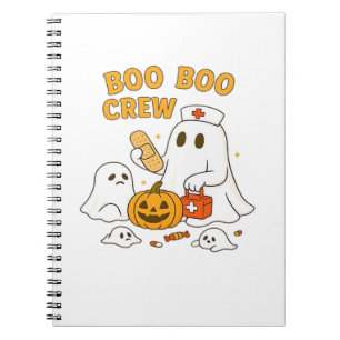 Boo Boo Crew Verpleegster Grappig Halloween Geest Notitieboek