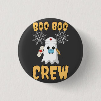 Boo Boo Crew-verpleegster grappig Halloween Ghost  Ronde Button 3,2 Cm