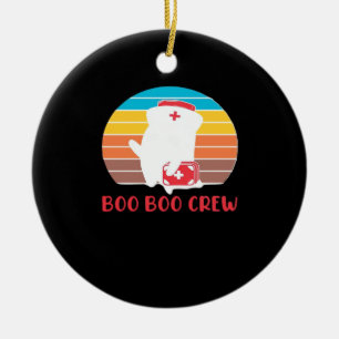Boo Boo Crew Verpleegster Grappige Geest Halloween Keramisch Ornament