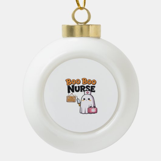 Boo Boo Nurse On Duty Classic T-shirt Keramische Bal Ornament (Voorkant)