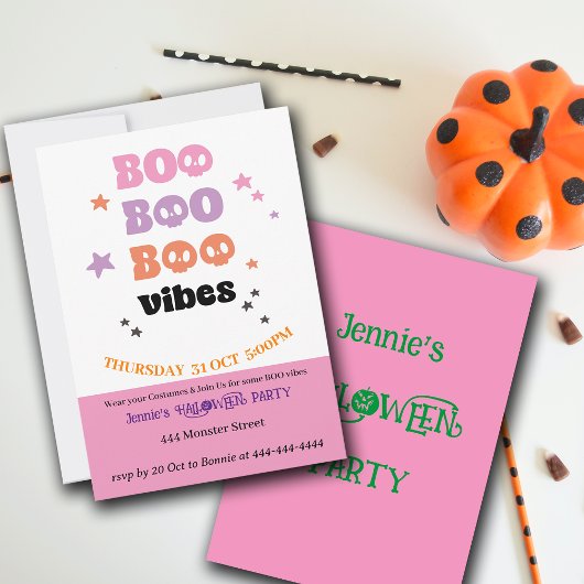 BOO BOO Vibes Halloween Party Kaart