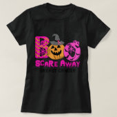 Boo Breast Cancer Pink Ribbon Funny Halloween Pomp T-shirt (Design voorkant)