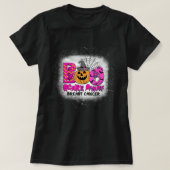 Boo Breast Cancer Pink Ribbon Funny Halloween Pump T-shirt (Design voorkant)