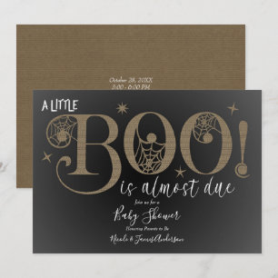BOO Bruine Rustieke Elegante Baby Shower Kaart