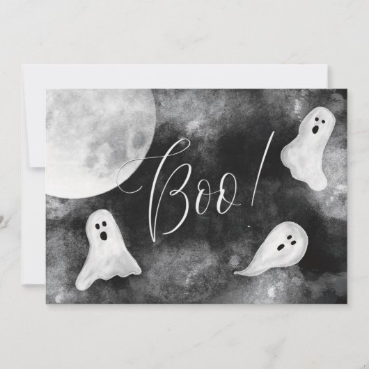Boo ! Carte d'Halloween Éffrayant Ghosts (Devant)