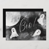 Boo ! Carte d'Halloween Éffrayant Ghosts (Devant / Derrière)