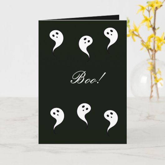 Boo ! Carte Halloween (Fleur jaune)