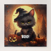 BOO ! Cat Halloween Puzzle - Enchanted Moonlit Nig (Vertical)