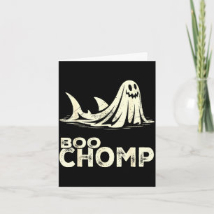 Boo chomp – grappige geest haai halloween retro kaart