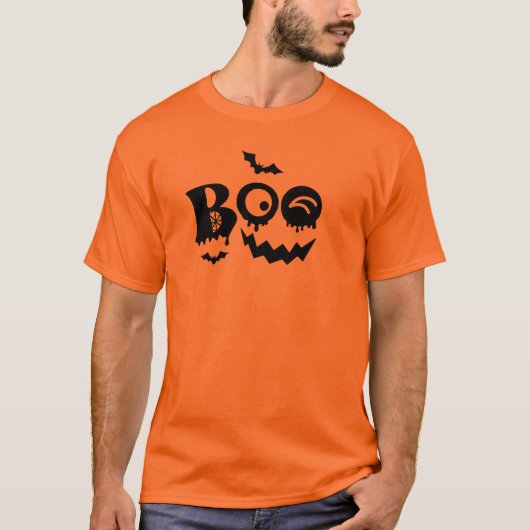 Boo Citrouille Face Halloween T-Shirt Design (Devant)