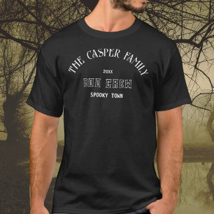 Boo Crew aangepaste familienaam Halloween Black T-shirt