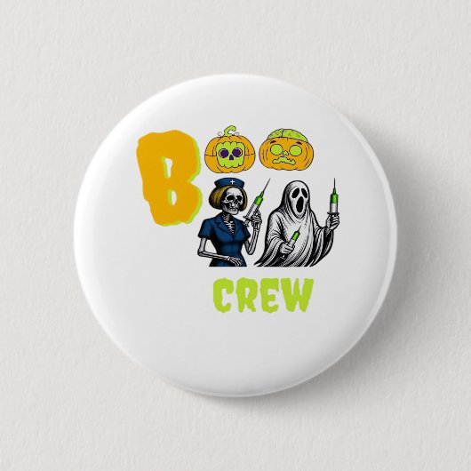 Boo Crew Classic T-shirt Ronde Button 5,7 Cm (Voorkant)