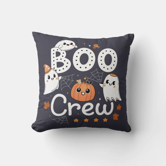 Boo Crew Cute Halloween Ghosts and Pumpkin Kussen (Voorkant)