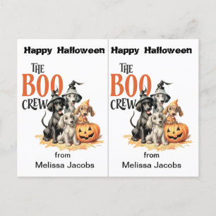 Boo Crew Dogs School Party Halloween Kaart